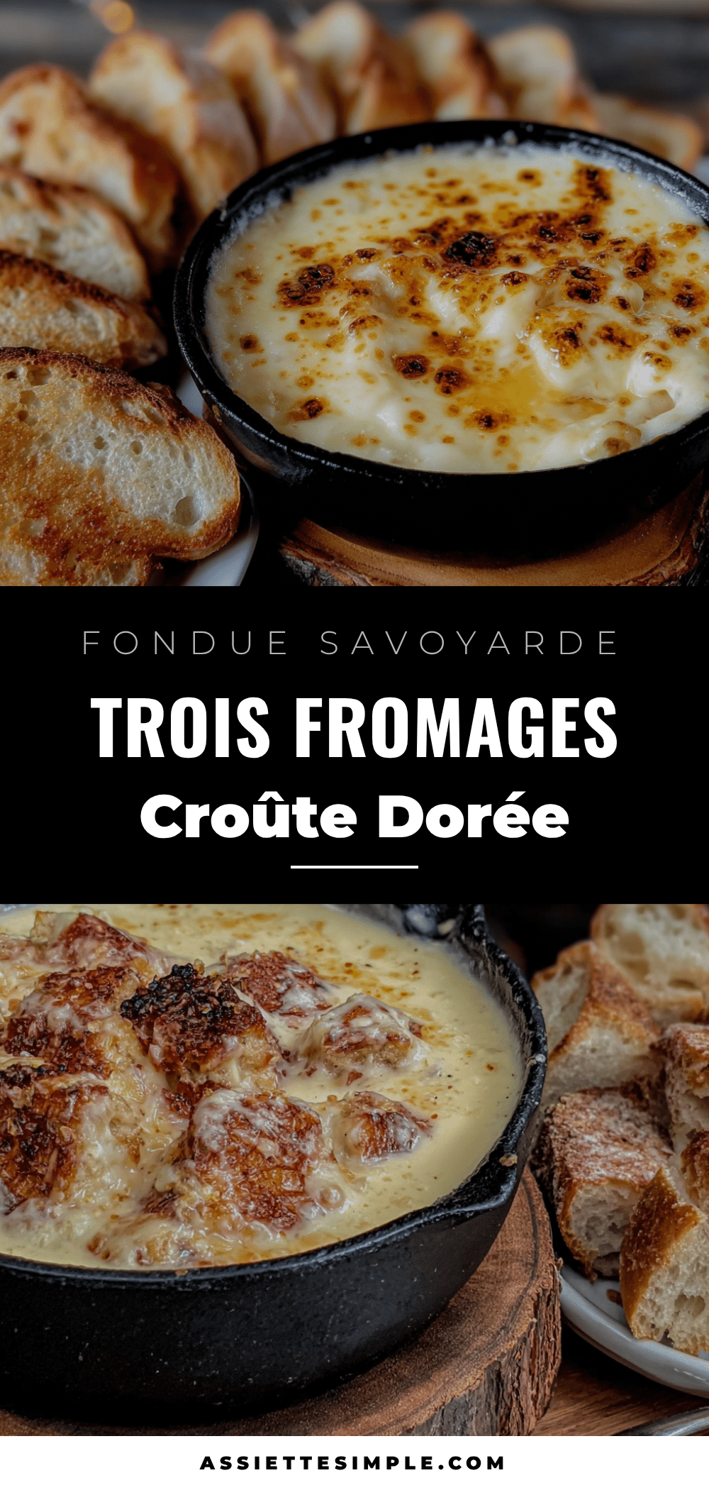 fondue savoyarde trois fromages croûte dorée recipe