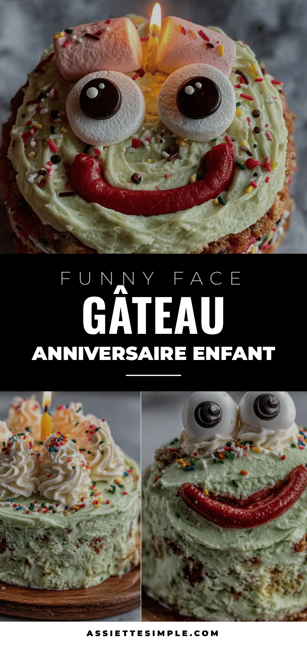 gâteau anniversaire fun face enfant recipe