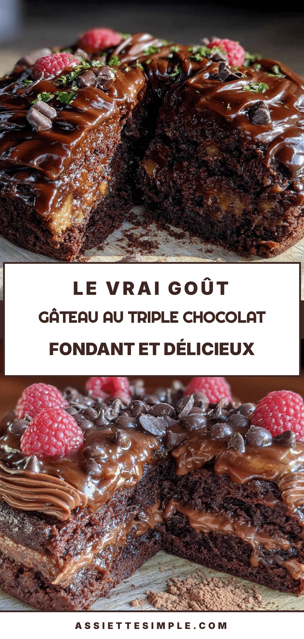 gâteau au triple chocolat recipe