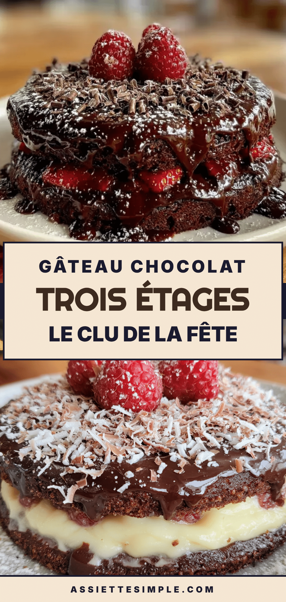 gâteau chocolat trois étages recipe
