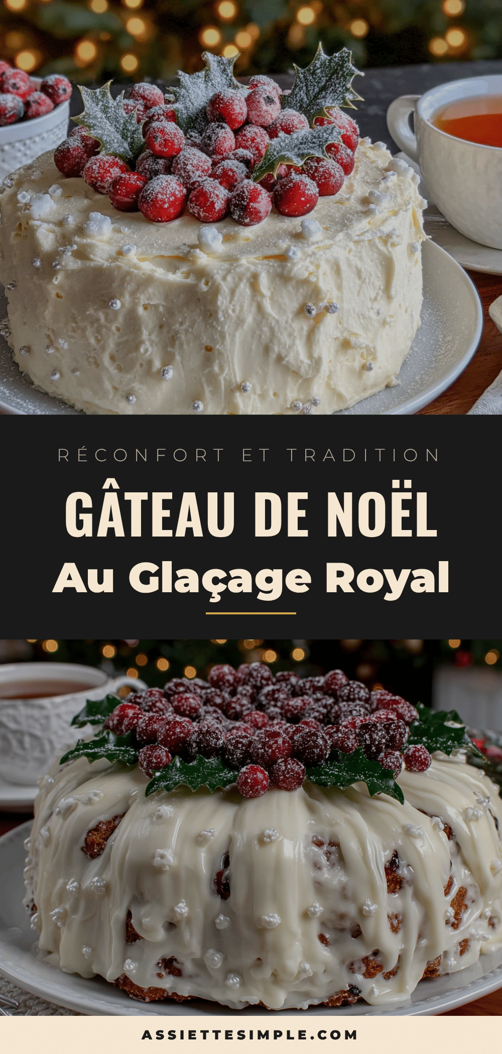 gâteau de Noël au glaçage royal recipe