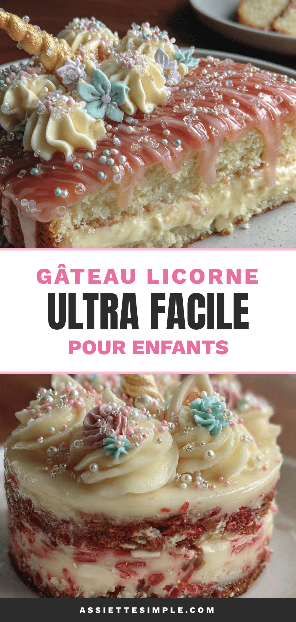 gâteau licorne ultra facile pour enfants recipe