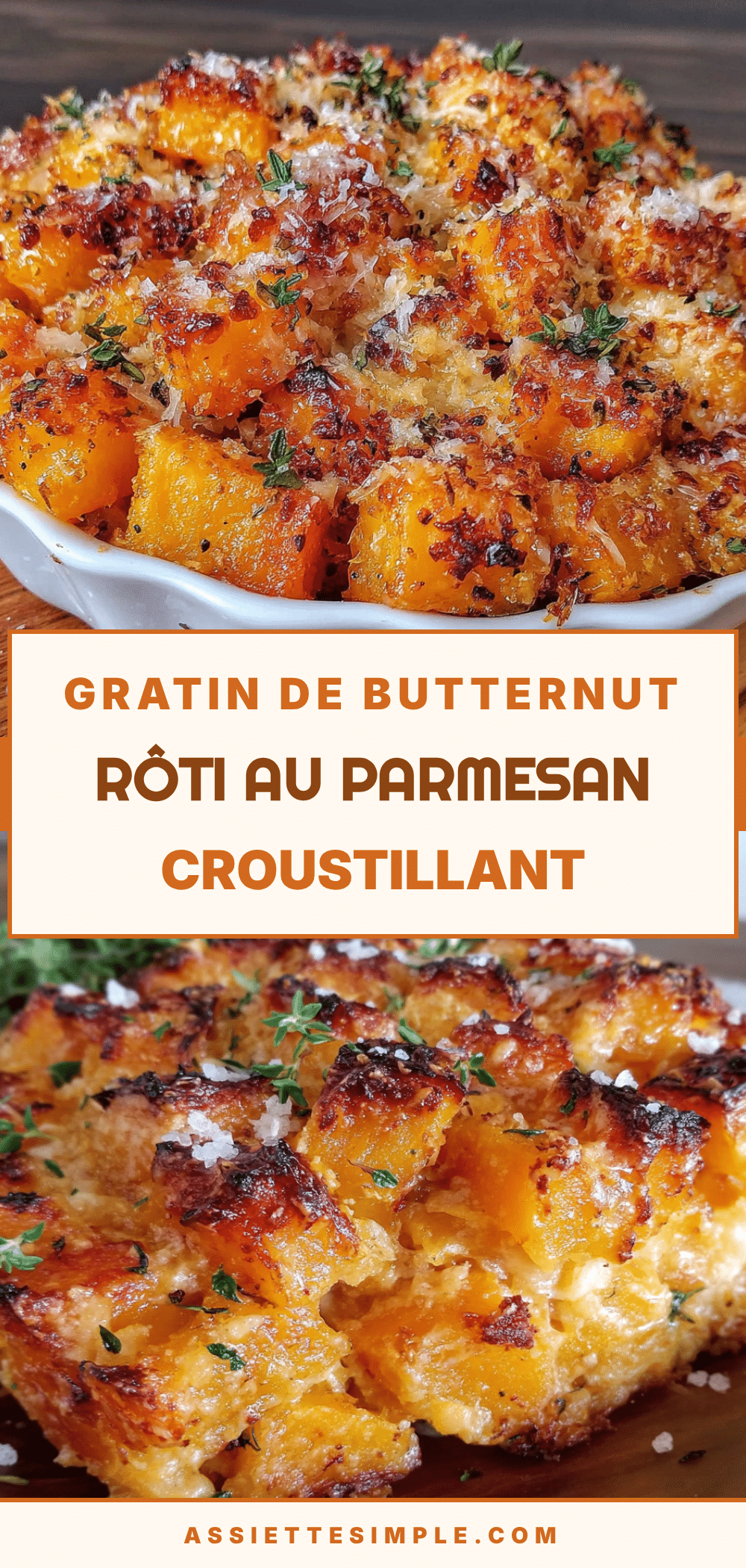 gratin de butternut rôti au parmesan croustillant recipe