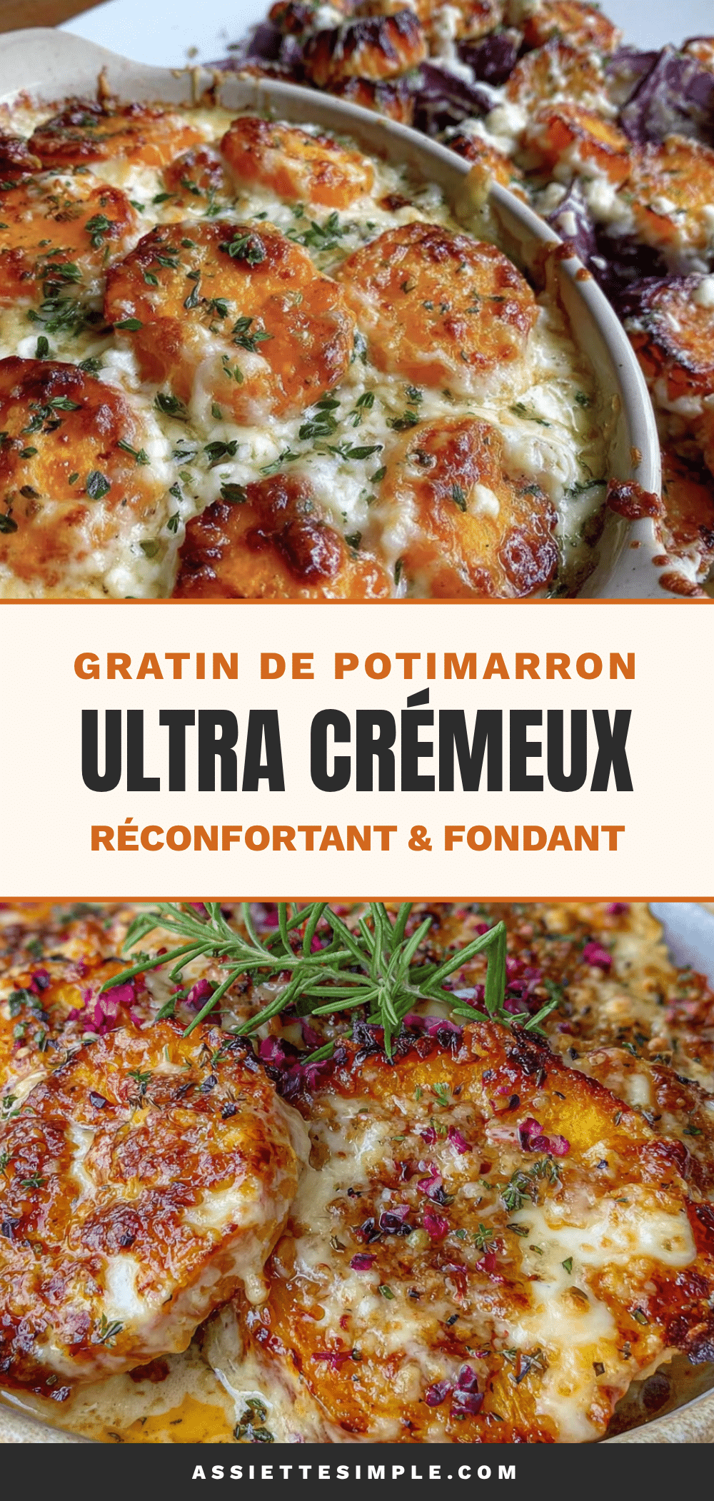 gratin de potimarron crémeux recipe