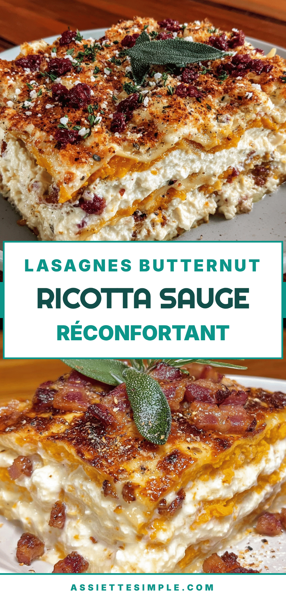 lasagnes butternut ricotta sauge recipe
