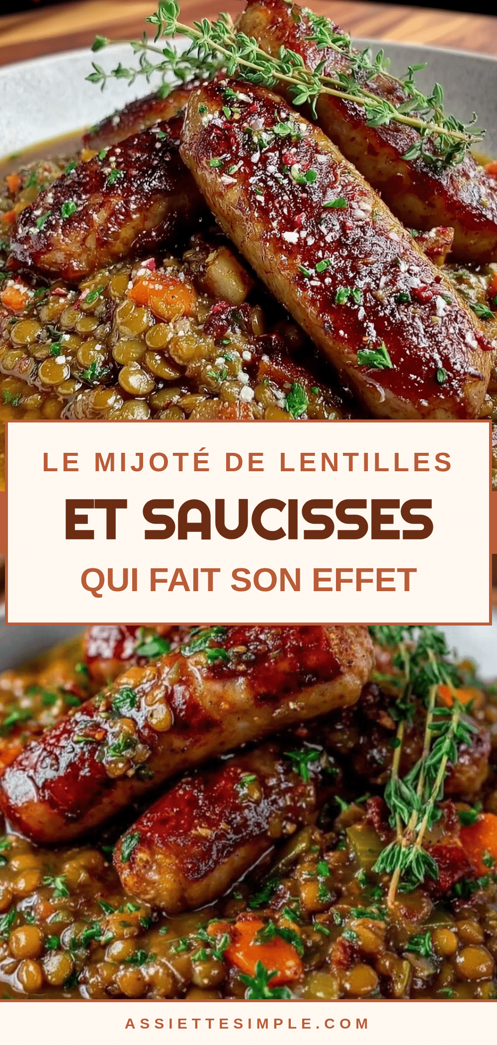 mijoté de lentilles et saucisses recipe