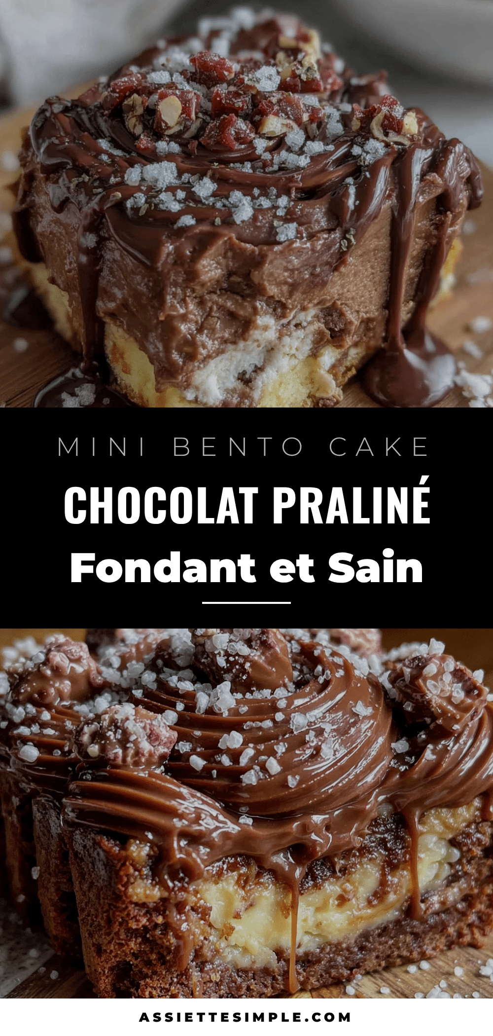 mini bento cake chocolat praliné fondant sain recipe