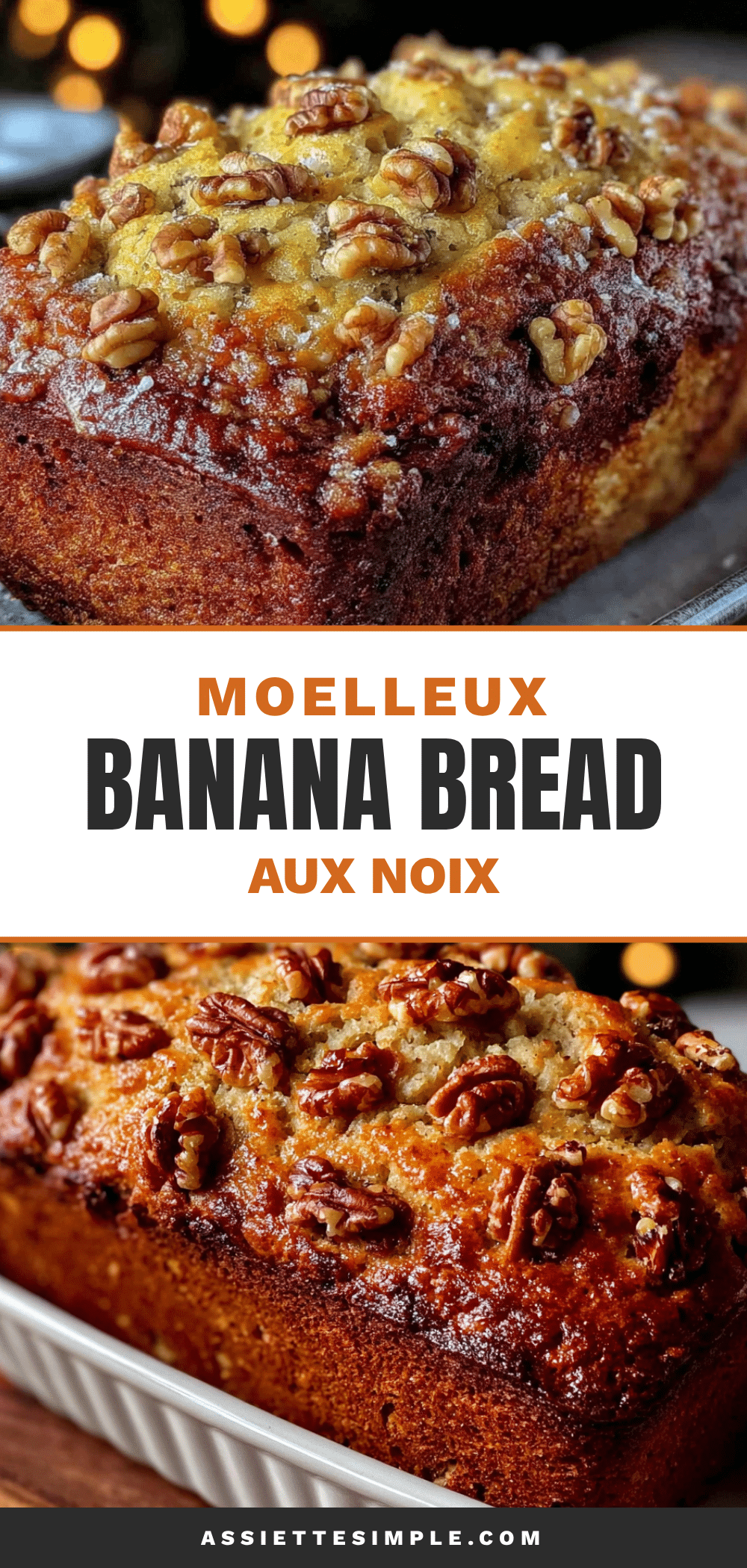 moelleux banana bread aux noix en un bol recipe