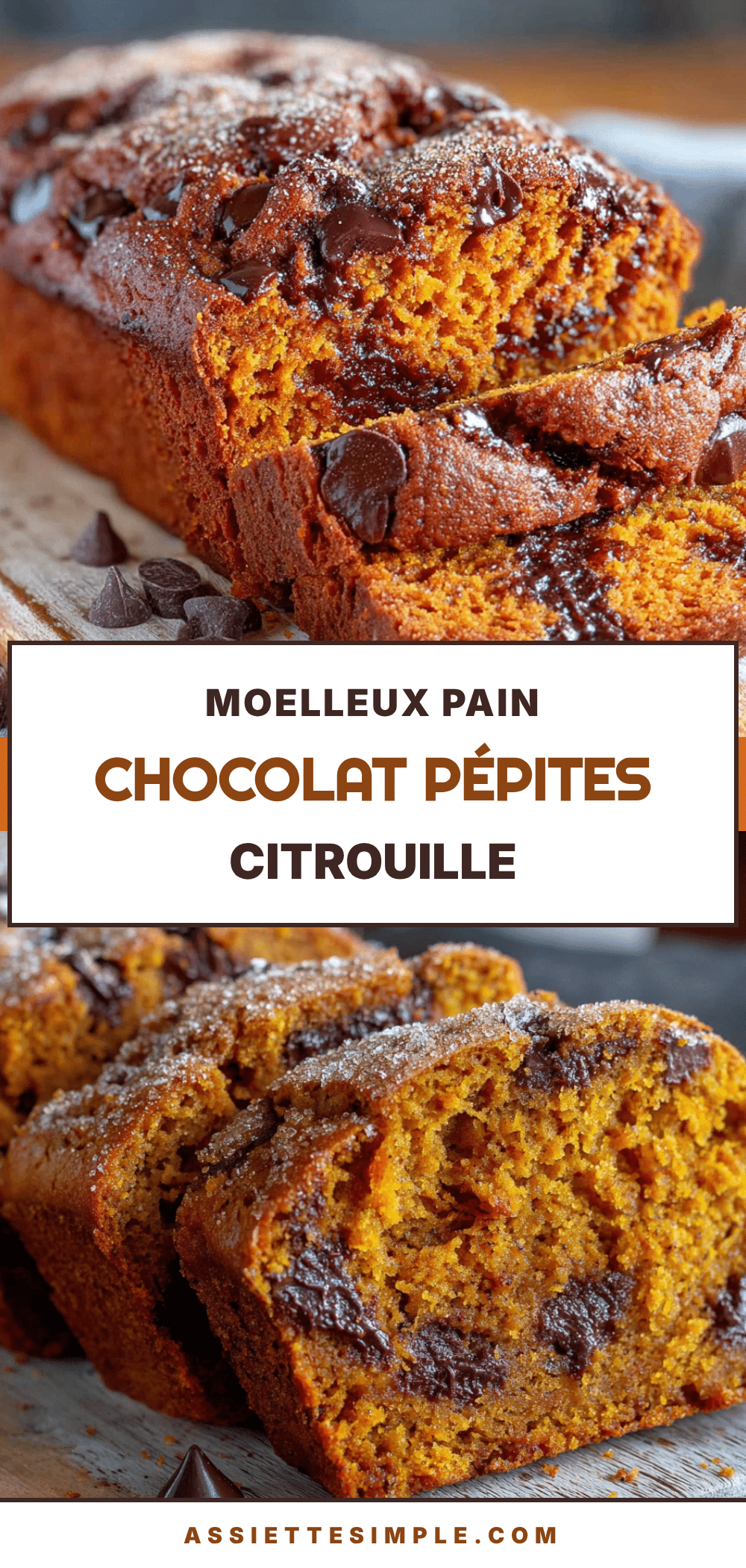 moelleux pain aux pépites de chocolat à la citrouille recipe