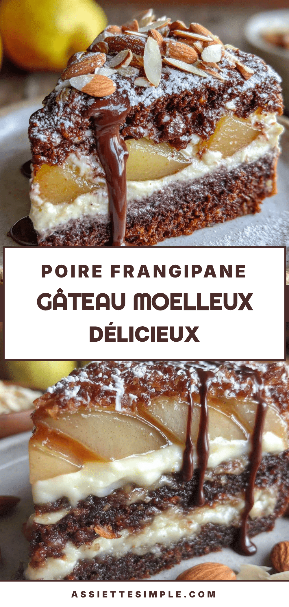moelleux poire frangipane au chocolat recipe