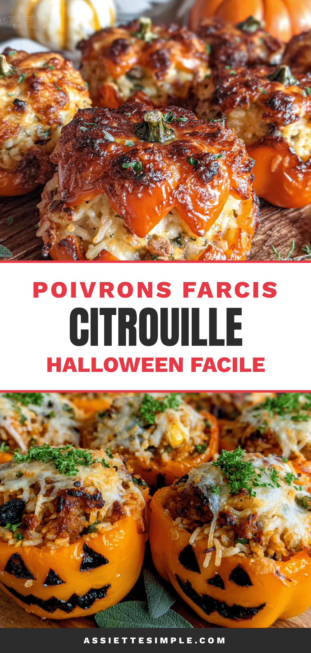 poivrons farcis citrouille halloween facile rapide recipe