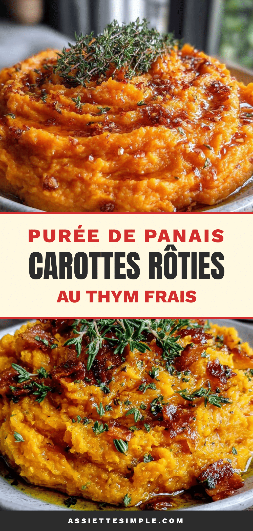 purée de panais et carottes rôtie au thym recipe