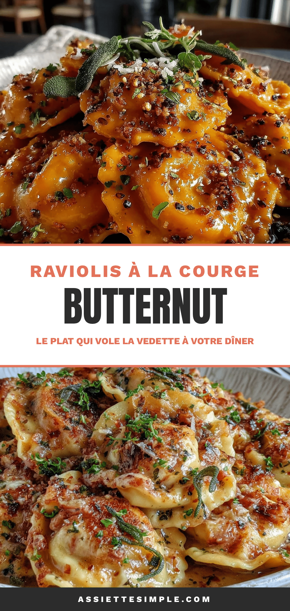 raviolis à la courge butternut recipe