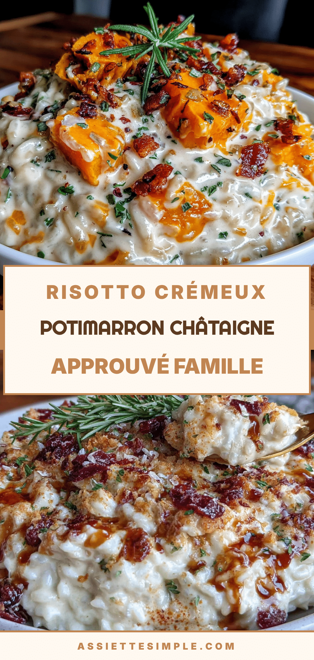 risotto crémeux potimarron châtaigne recipe