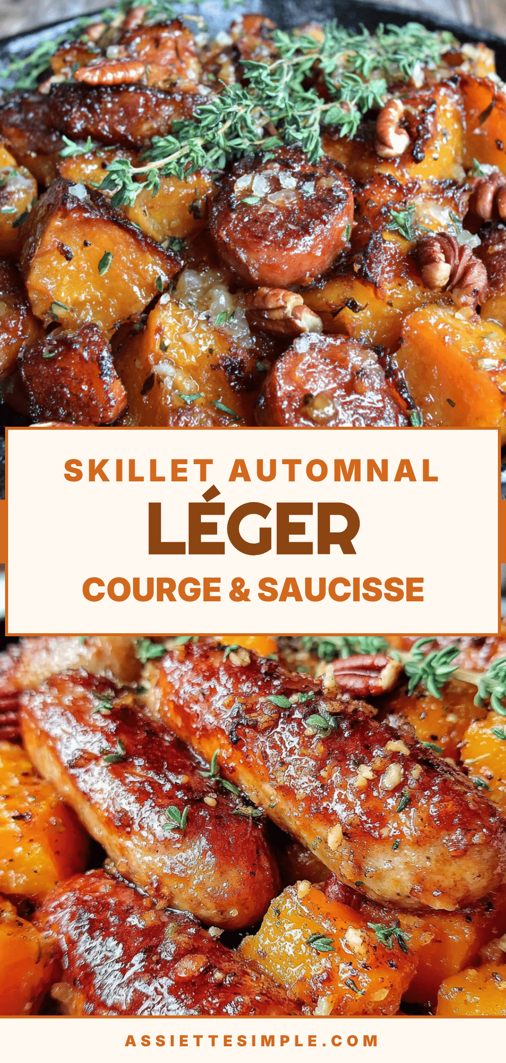 skillet automnal léger à la courge butternut et saucisse recipe