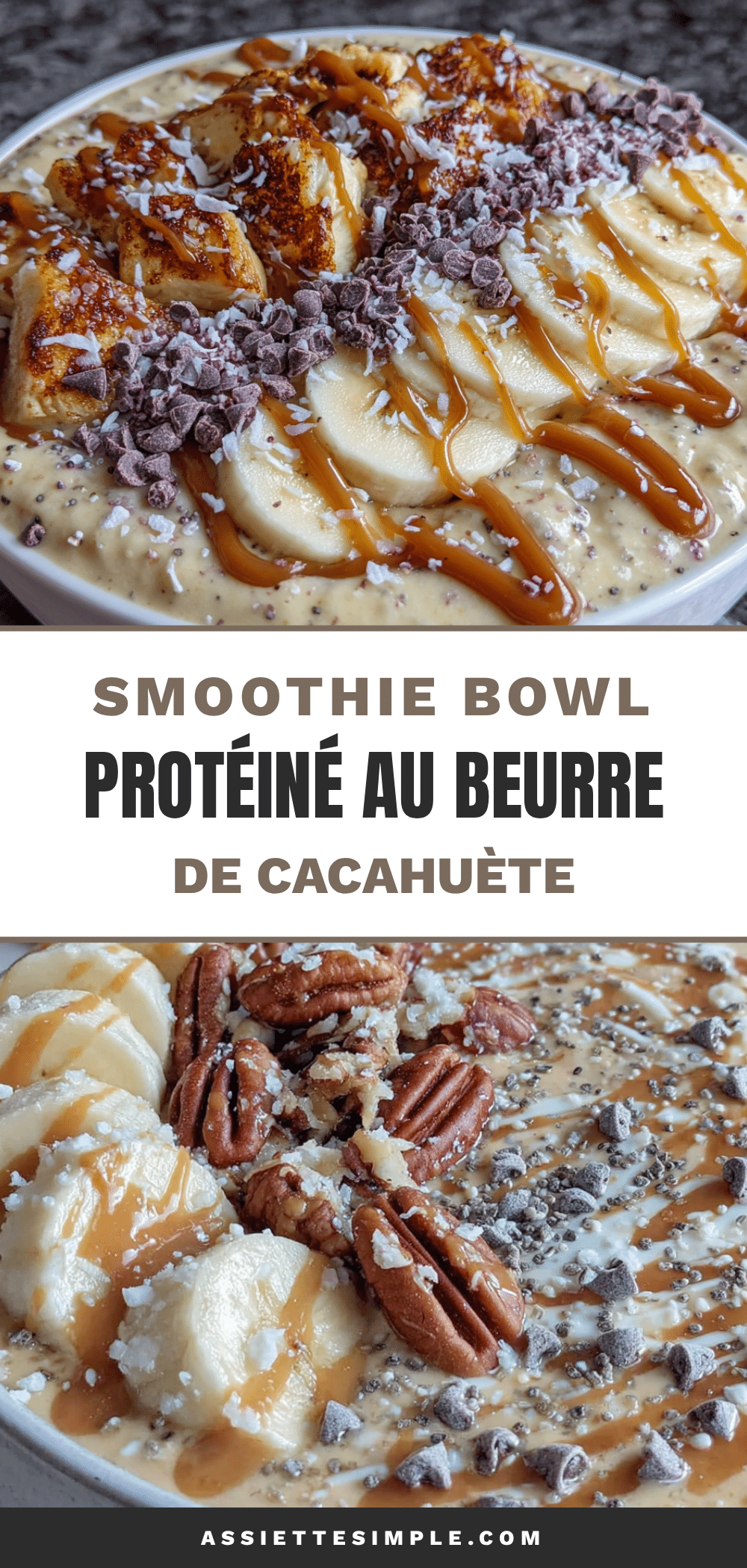 smoothie bowl protéiné au beurre de cacahuète recipe