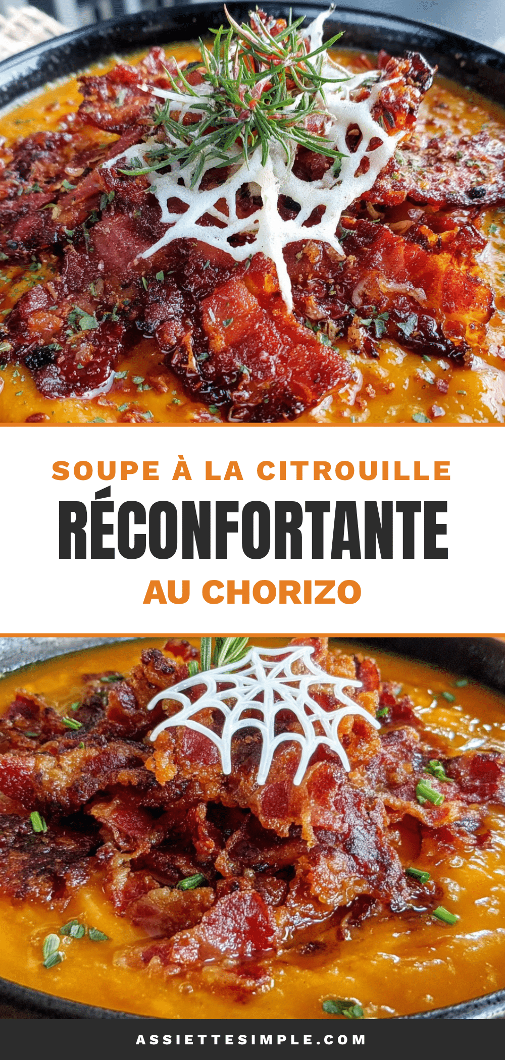 Soupe à la citrouille au chorizo recipe