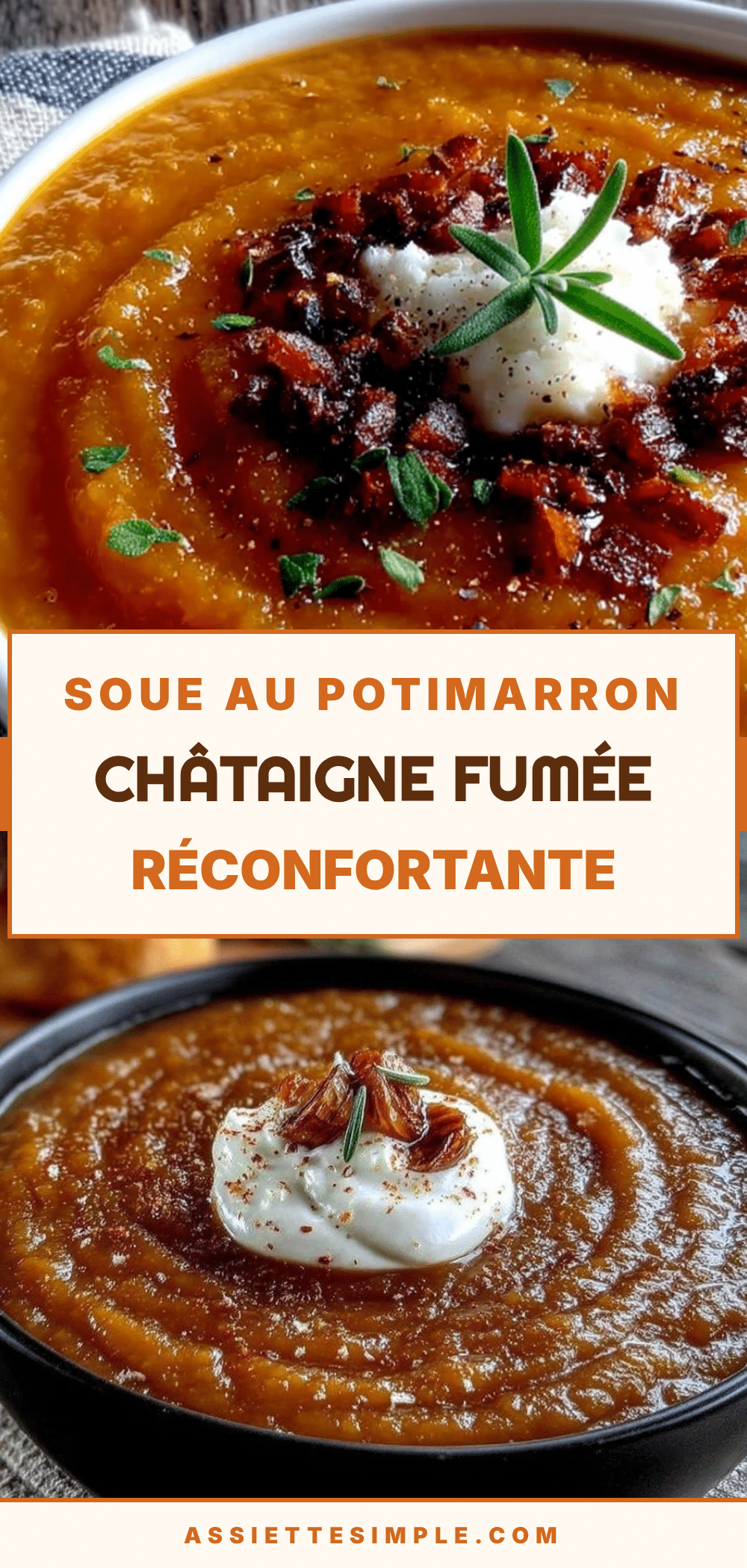 soupe au potimarron et châtaigne fumée recipe