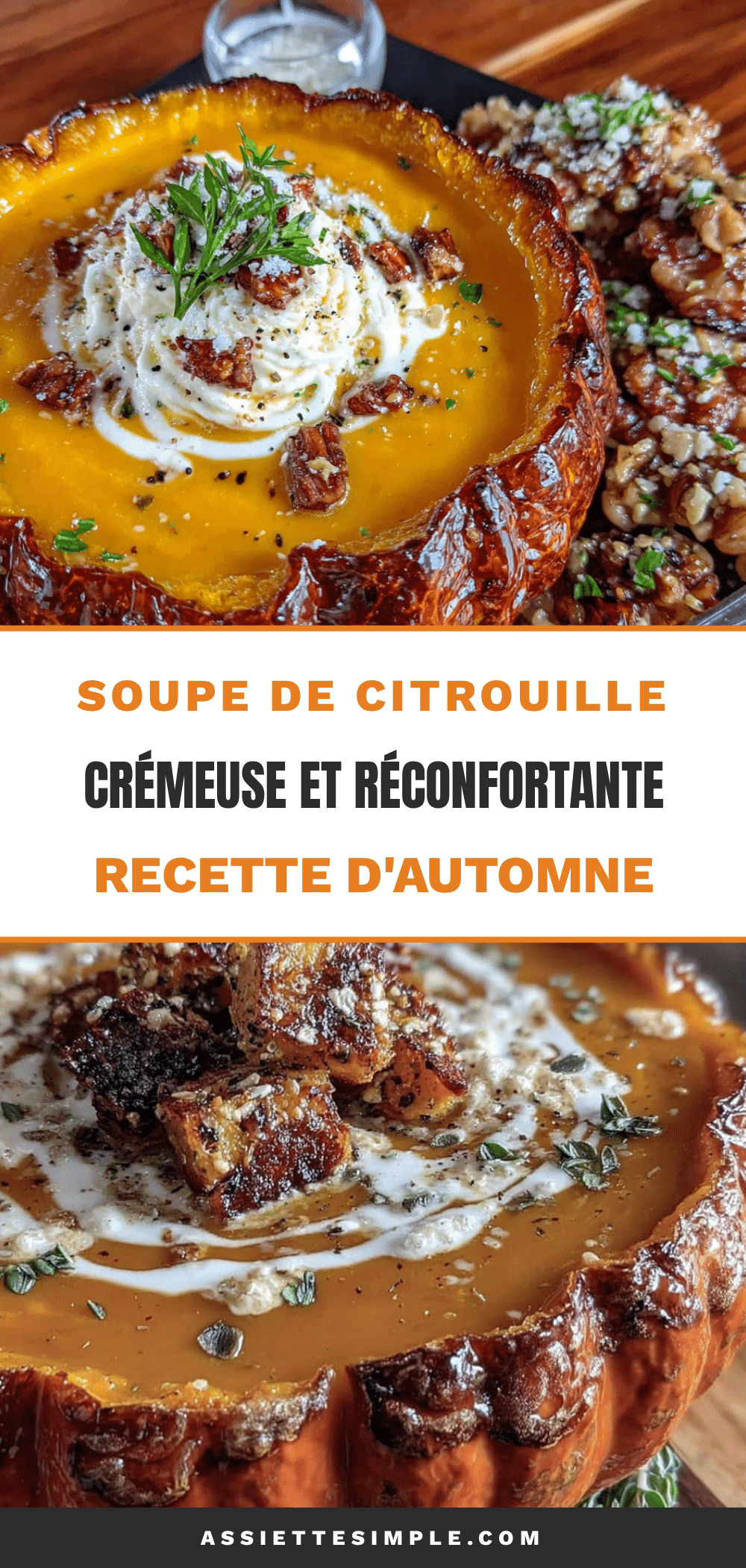 Soupe de citrouille crémeuse recipe