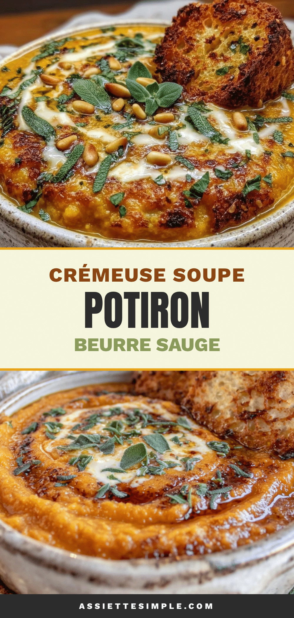 soupe veloutée de potiron rôti à la sauge recipe