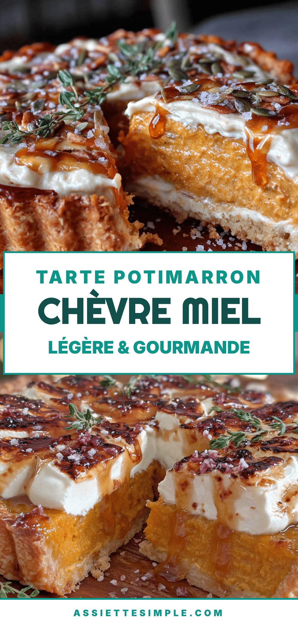 tarte potimarron chèvre miel légère recipe