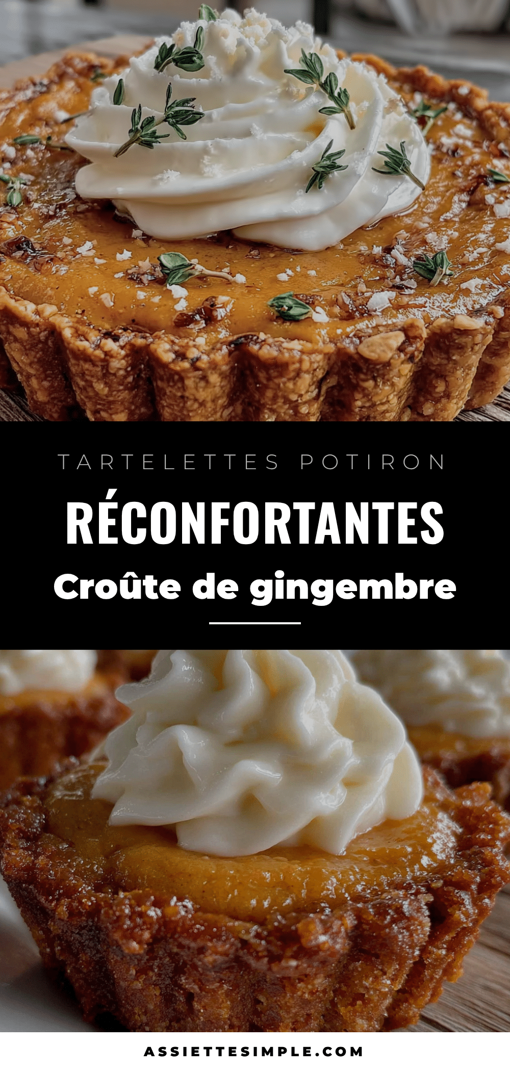 tartelettes potiron réconfortantes à la croûte de gingembre recipe