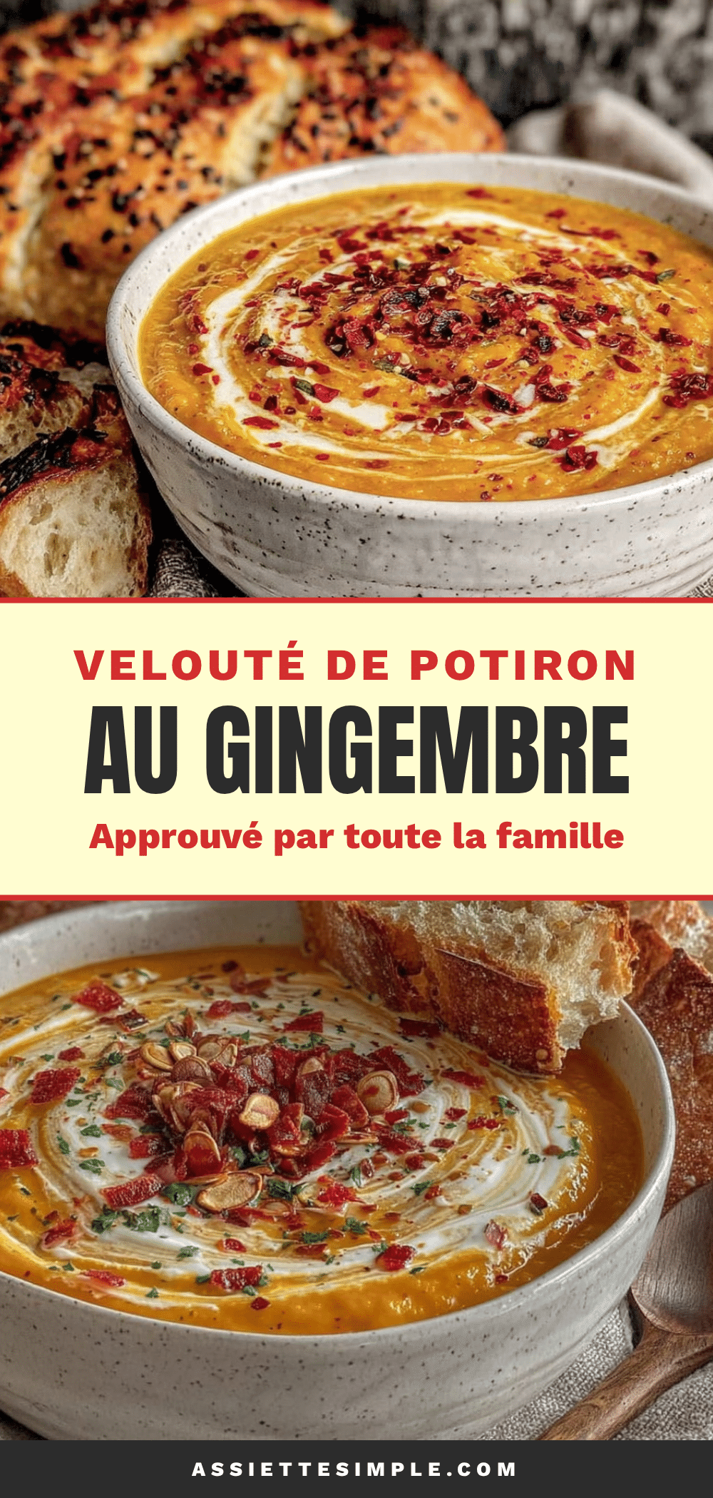 velouté de potiron au gingembre recipe