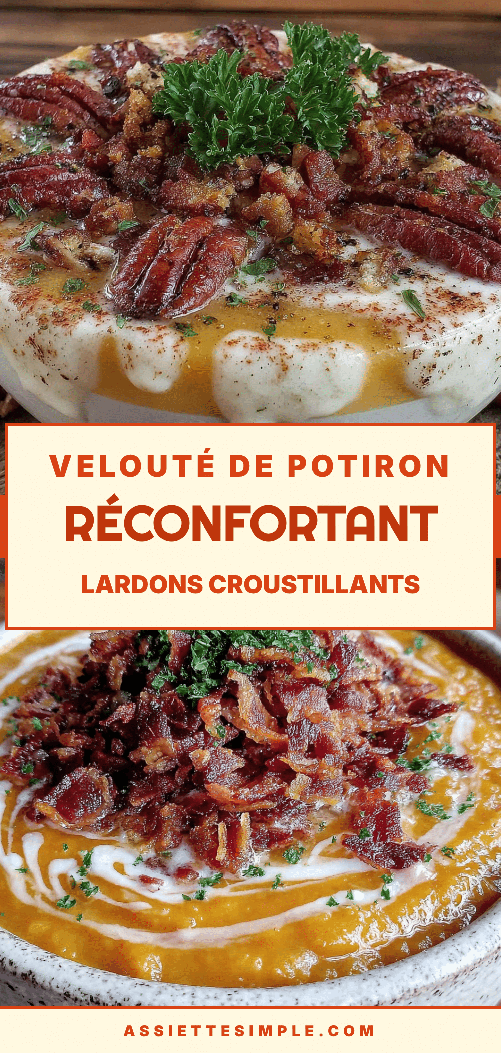 velouté de potiron aux lardons recipe