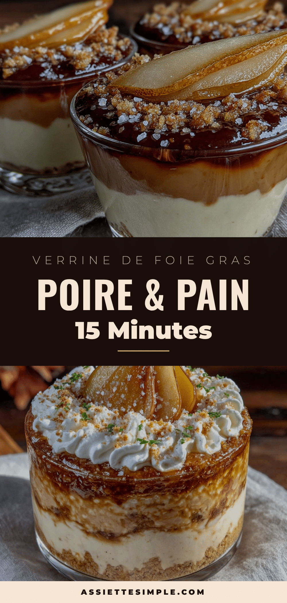 verrine de foie gras poire et pain d’épices recipe