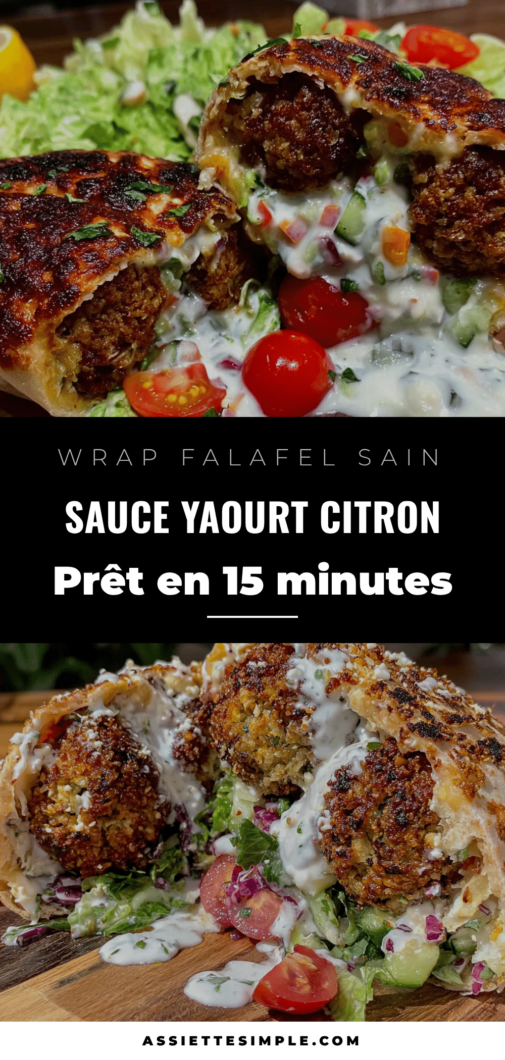 wrap falafel sauce yaourt citron recipe